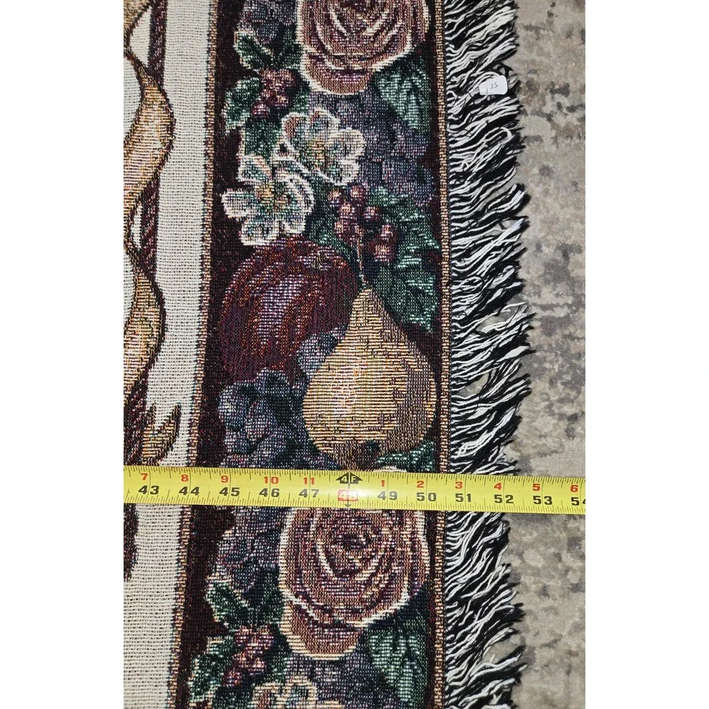 Vicky Howard Christmas Tree Tapestry Throw Blanket Peace on Earth Woven Fringe